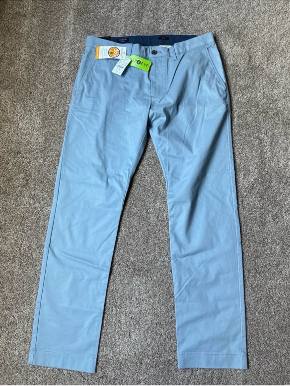 Jcrew Men's Light Blue Chino Pants - trutemp slim Fit